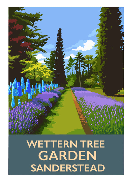 Wettern Tree Gardens Delphinium Border Sanderstead art print