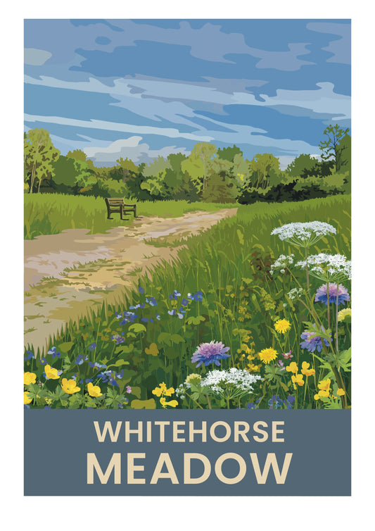 Whitehorse Meadow South Norwood Selhurst retro travel poster art print