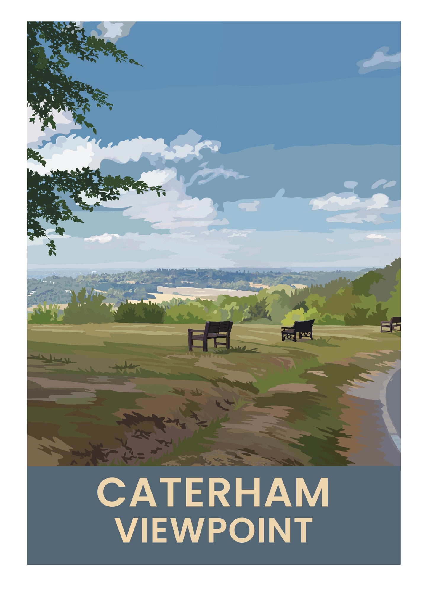 Caterham Viewpoint retro travel poster art print