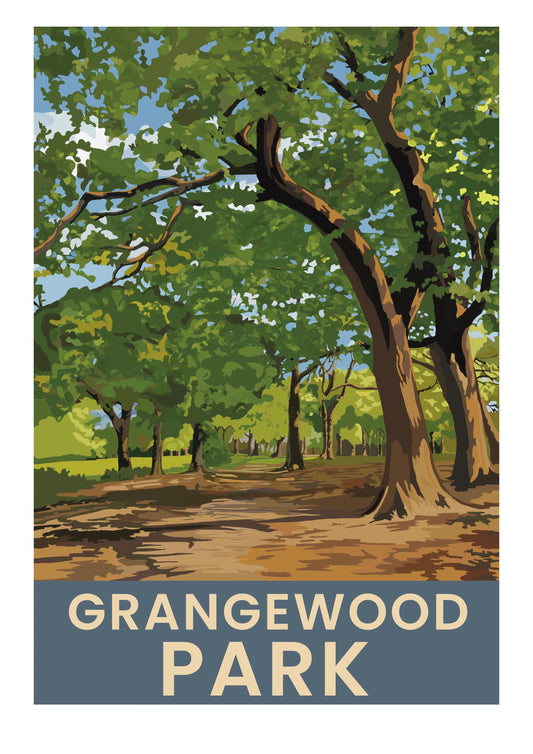 Grangewood Park retro travel poster art print