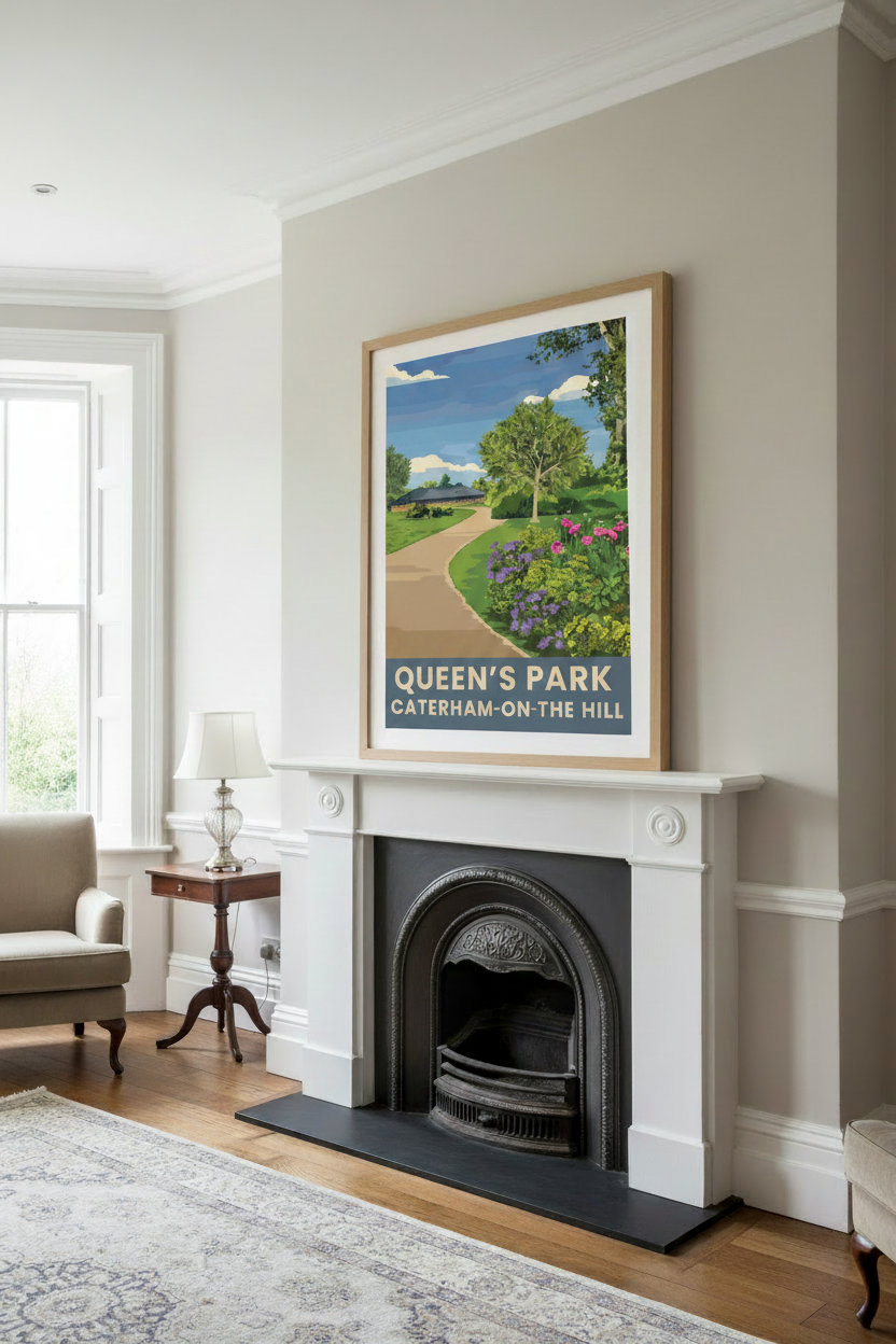 Queen's Park Caterham – Victorian Fireplace Front View