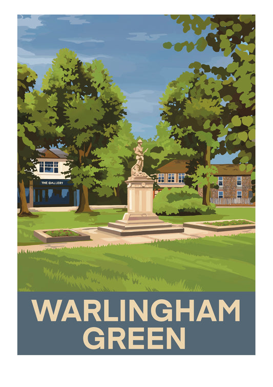 Warlingham Green retro travel poster art print