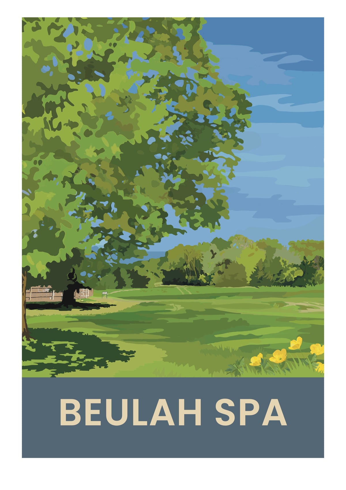 Beulah Spa retro travel poster art print