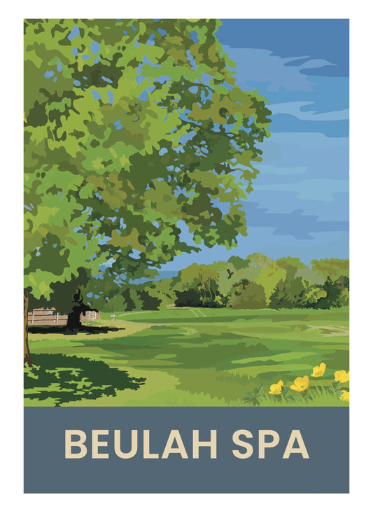 Beulah Spa retro travel poster art print