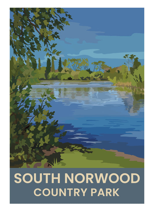 South Norwood Country Park retro travel poster art print