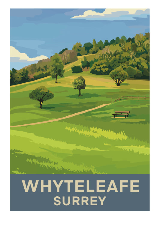 Whyteleafe Surrey retro art print