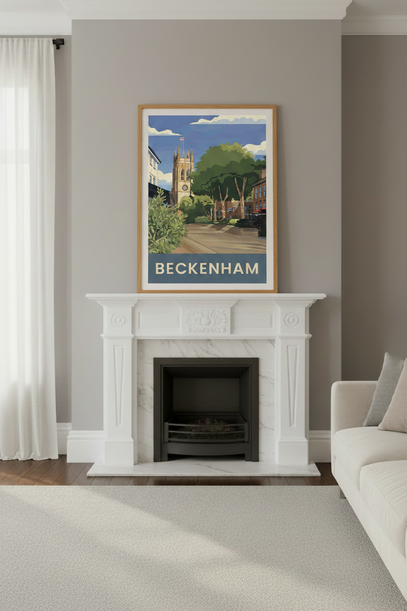 Beckenham oak frame lifestyle mockup
