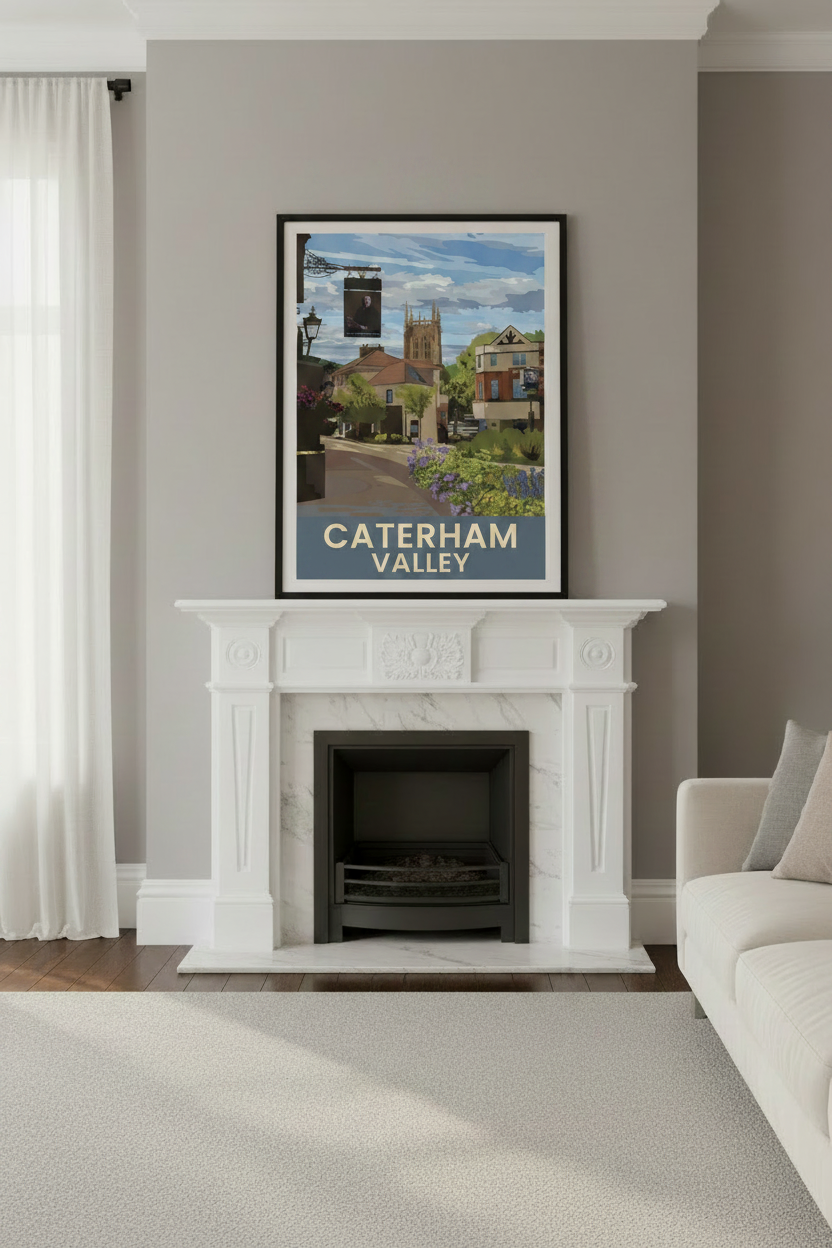 Caterham Valley village street lifestyle mockup