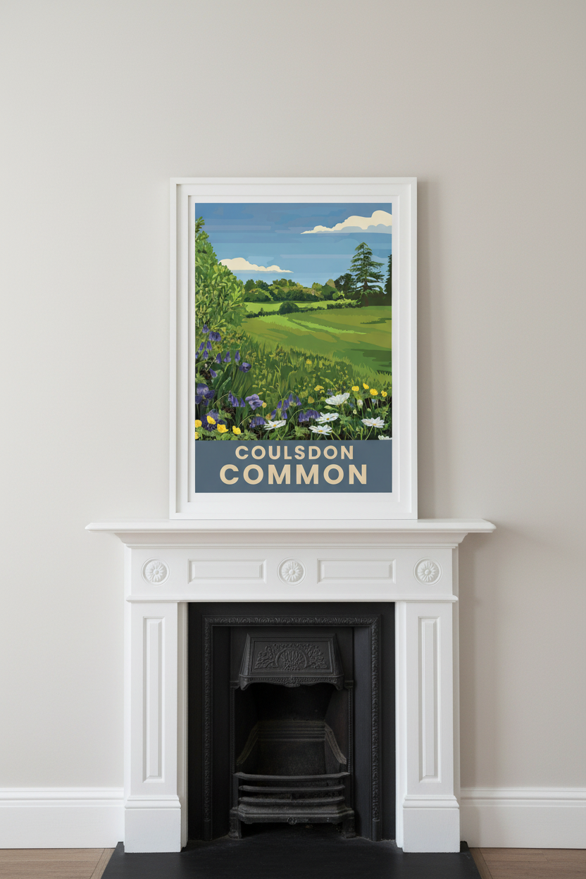 Coulsdon Common – White Frame Fireplace Mockup
