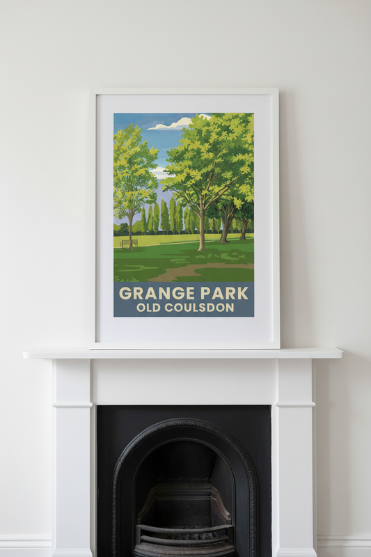 Grange Park Old Coulsdon – White Frame Fireplace Mockup