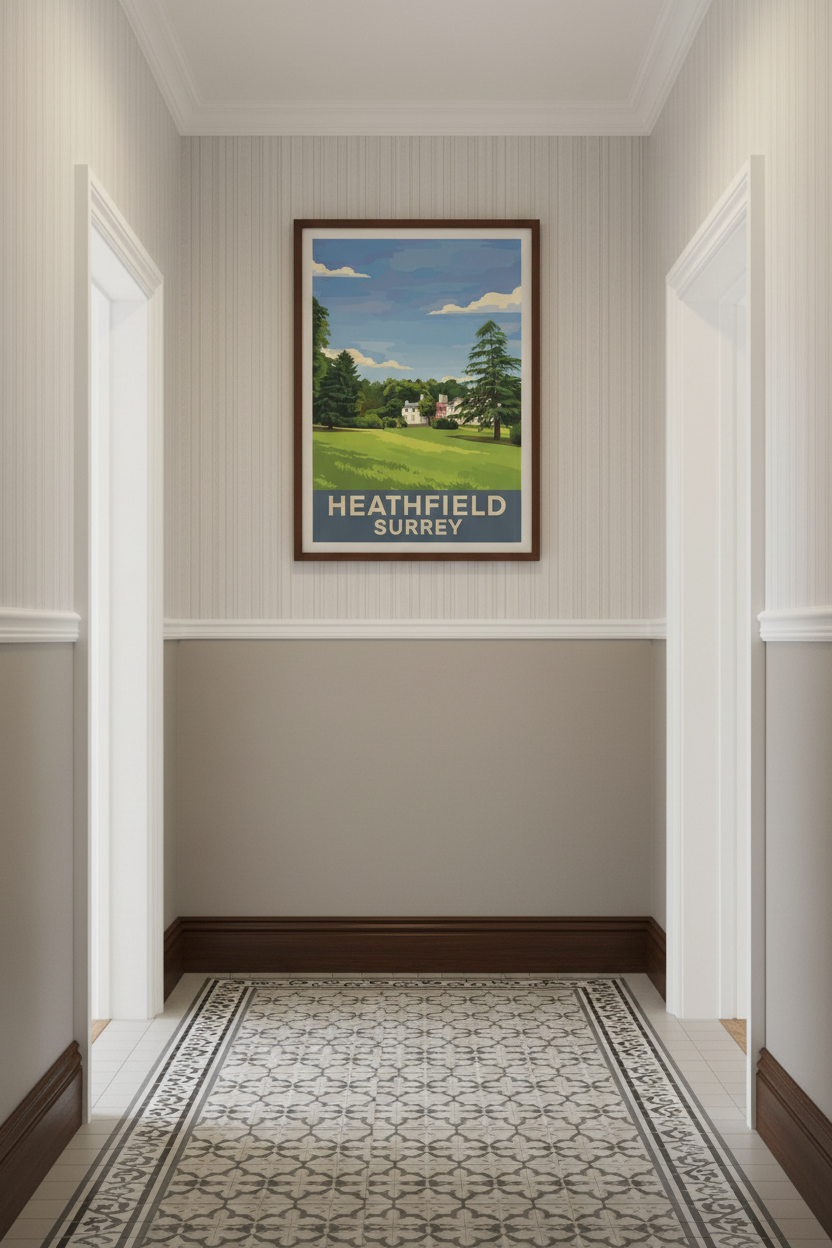 Heathfield Surrey Print in Victorian Hallway