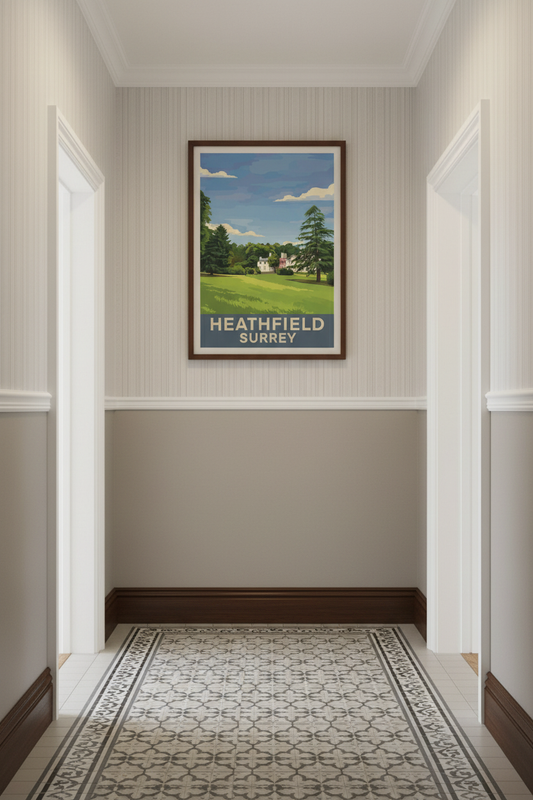 Heathfield Surrey Print in Victorian Hallway