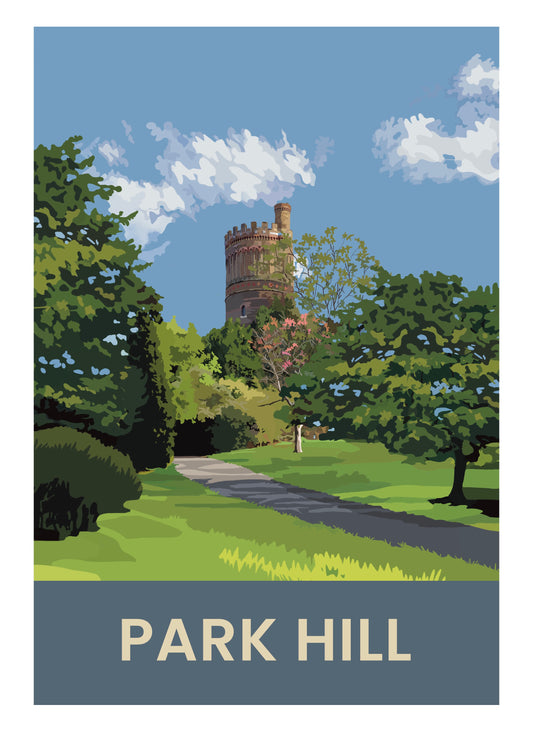 Park Hill East Croydon retro travel poster art print