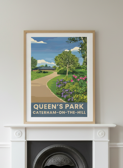 Queen's Park Caterham – Full Frontal Fireplace View