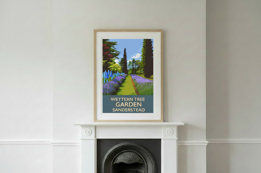 Victorian fireplace mockup with Delph print